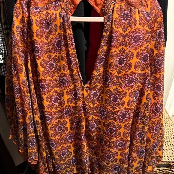 Free People Orange Pattern Tunic - Picture 3 of 3